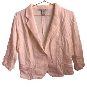 5for20 American Rag white cropped 3/4 sleeve cotton casual blazer